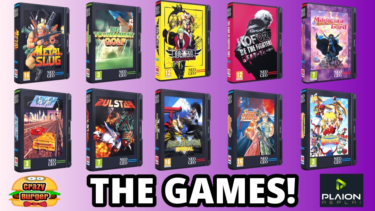 SNK & Plaion Replai NEO GEO AES Plus Console - ALL 10 Launch Games Played! (Emulated)