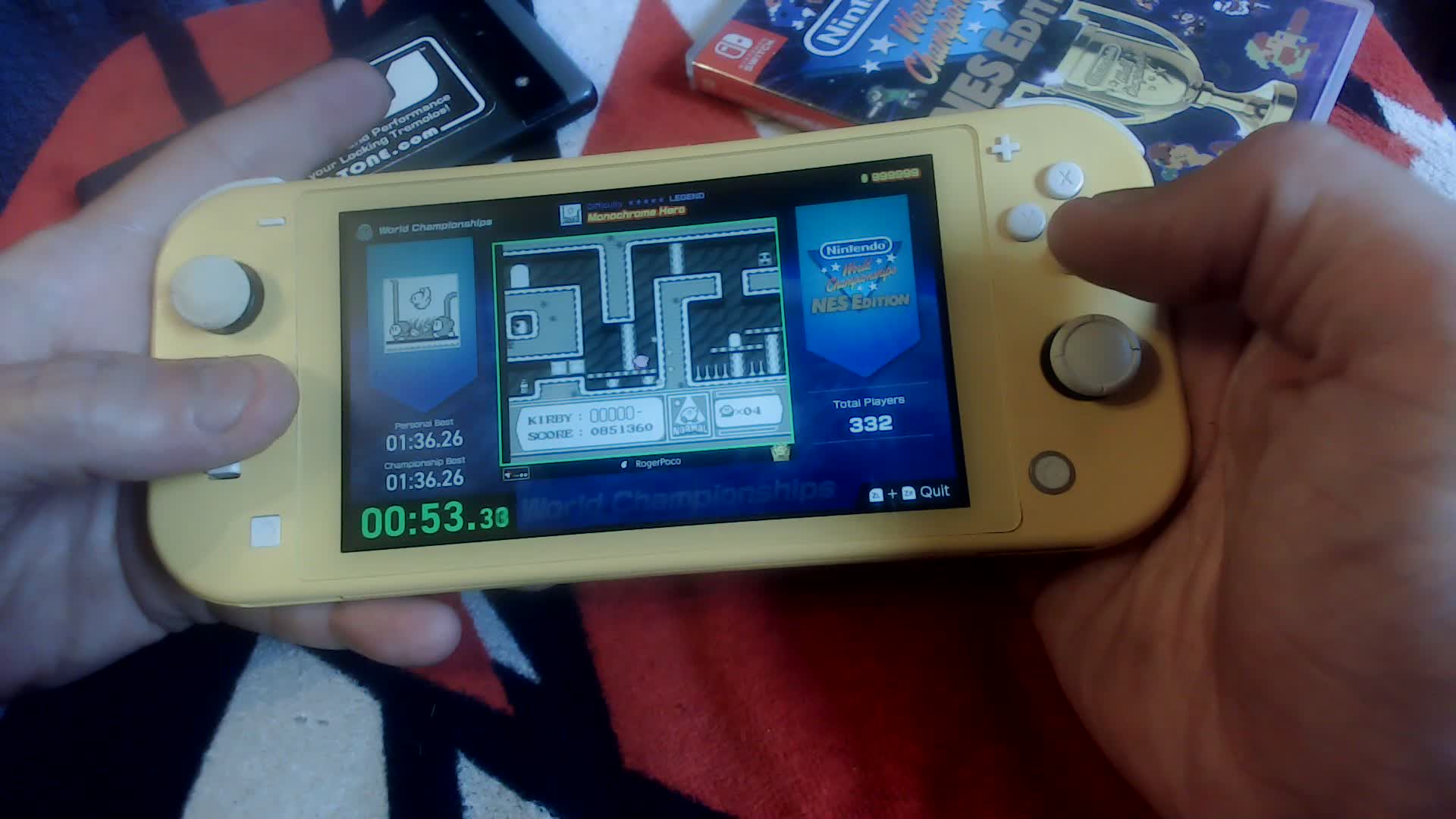 Submission Watch: Roger Edwin Blair 111 posts Kirbys Adventure Monochrome Hero - 01:34.160 on Nin...