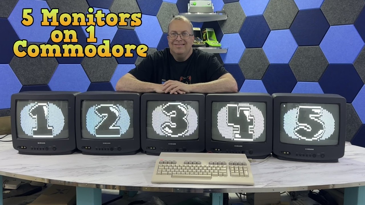 5 Monitors on a Commodore 128!