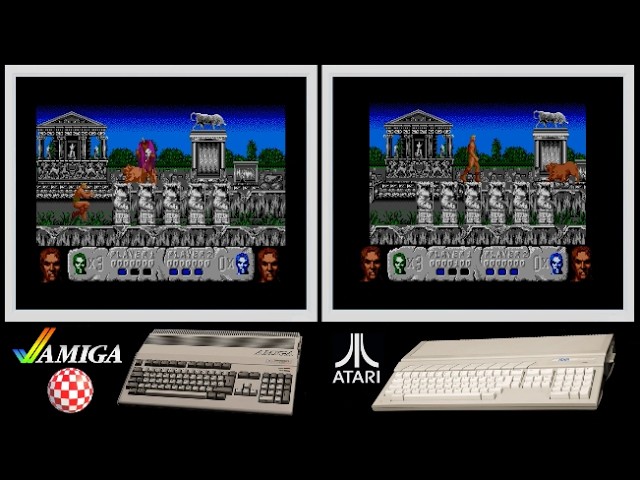 A500 vs Atari ST : ALTERED BEAST (Side by side comparison)