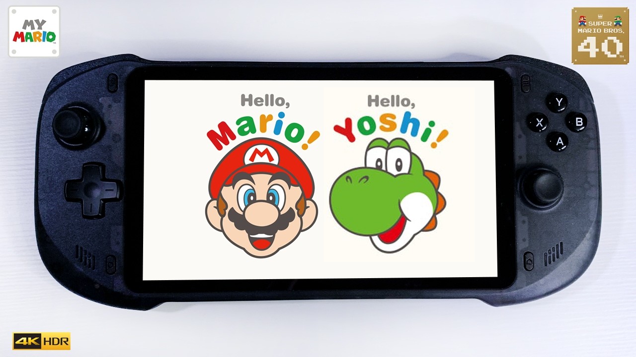 Hello, Mario! & Hello, Yoshi! apps on abxylute One Pro Gaming Handheld