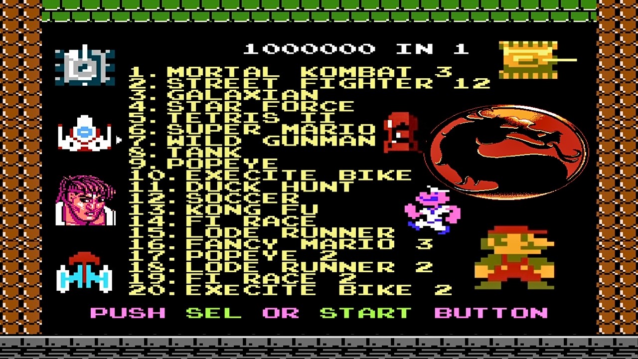 Nes 1000000 in 1 Gameplay : All Video Games in This Rom