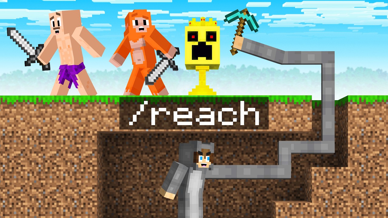 Minecraft Hunters vs Speedrunner but I have Reach!