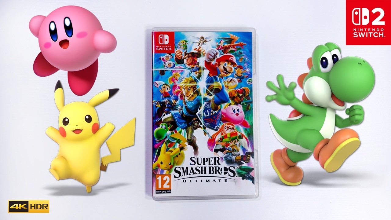 Kirby, Yoshi, and Pikachu on Super Smash Bros. Ultimate (Switch 2)