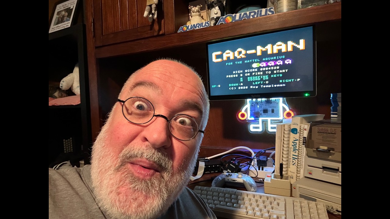 Exclusive - Mattel Aquarius CAQ-Man - Pac Man - 8bit Retrogaming - Video Game - Pac-Man - 1980s