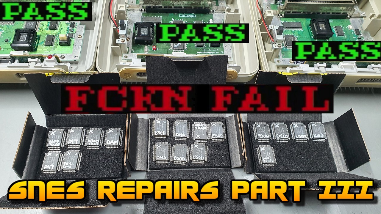 Fixing some very unhappy SNES boards Part III - 3 sockets, mutliple failures