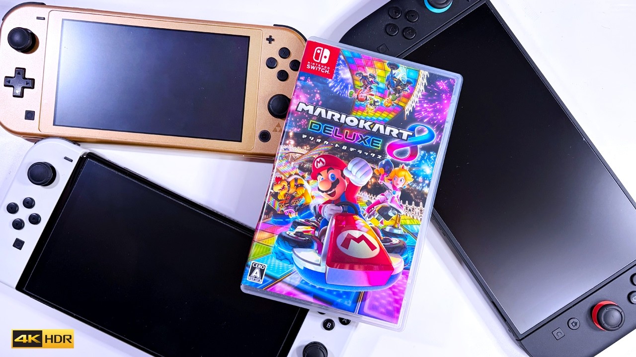Mario Kart 8 Deluxe on 3 Handhelds (Nintendo Switch 2, OLED, and Lite)